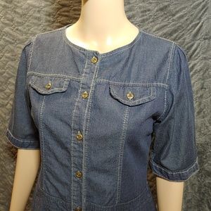 Bros Denim button down dress size L